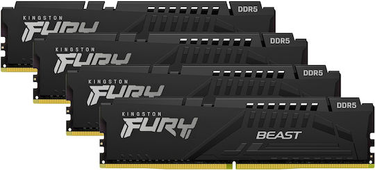 Kingston Fury Beast DDR5 128GB RAM with 4x32GB Modules and Speed 5200 for Desktop