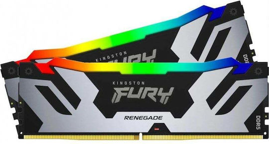 Kingston Fury Renegade RGB 32GB DDR5 RAM cu 2 module (2x16GB) și Viteză 6000 pentru Desktop