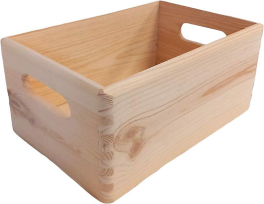 Creative Deco Large Unpainted Wooden Storage Box 30 X 20 X 14 Cm + 1 Cm