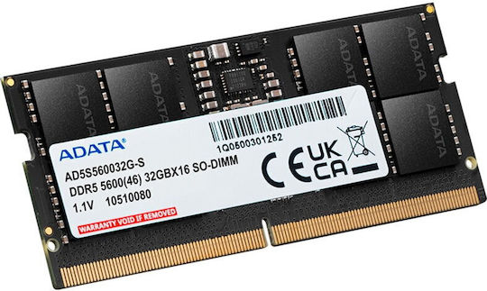 Adata DDR5 με Module 1x32GB και Ταχύτητα 5600 για Laptop
