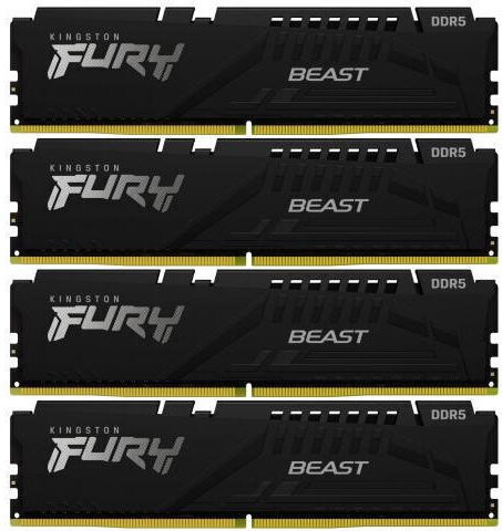Kingston Fury Beast DDR5 64GB RAM με 4x16GB Modules και Ταχύτητα 6000 για Desktop