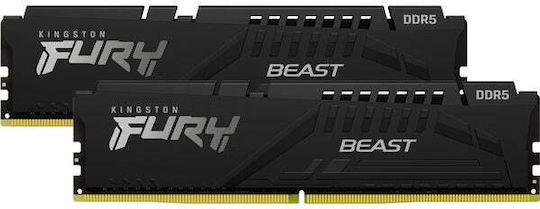 Kingston Fury Beast DDR5 16GB RAM με 2x8GB Modules και Ταχύτητα 5600 για Desktop