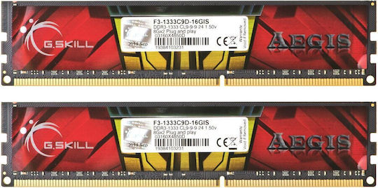 G.Skill Aegis DDR3 16GB RAM with 2x8GB Modules and Speed 1333 for Desktop