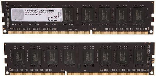 G.Skill DDR3 16GB RAM με 2x8GB Modules και Ταχύτητα 1333 για Desktop