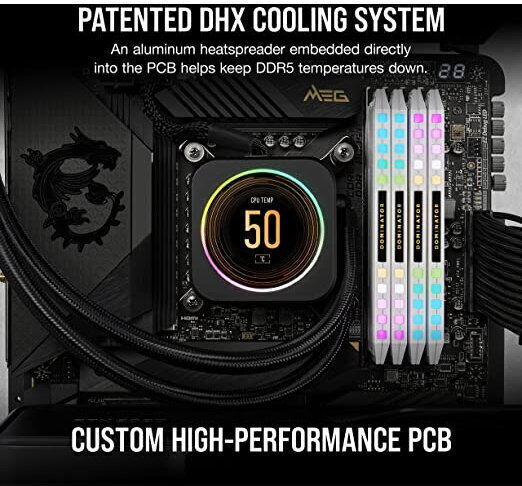 Corsair Dominator Platinum RGB DDR5 32GB RAM με 2x16GB Modules και Ταχύτητα 6200 για Desktop