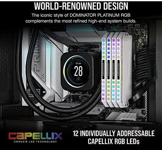Corsair Dominator Platinum RGB DDR5 32GB RAM με 2x16GB Modules και Ταχύτητα 6200 για Desktop