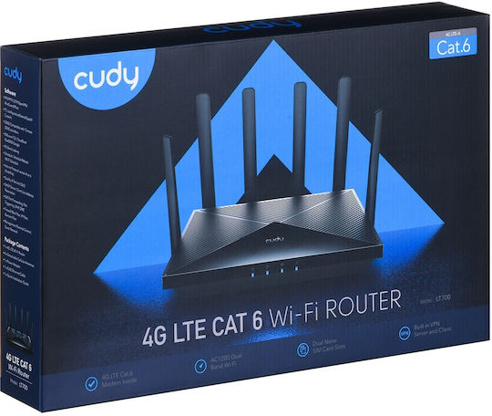 Cudy LT700 v1.2 Ασύρματο 4G Router Wi‑Fi 5 με 4 Θύρες Gigabit