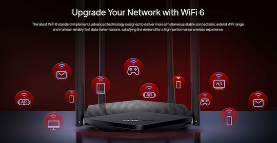 Mercusys Mr60x v1 Ασύρματο Router Wi‑Fi 5 με 2 Θύρες Gigabit