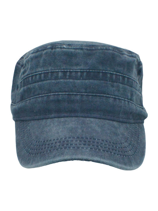 Cotton Jockey Cuban Military Stonewashed Blue Brims Trims