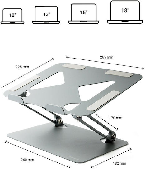 InnovaGoods Lastan Stand für Laptop bis zu 18" Silber