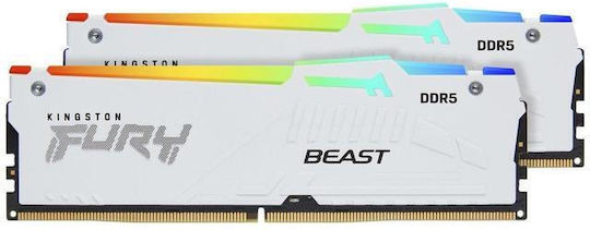 Kingston Fury Beast RGB DDR5 64GB RAM με 2x32GB Modules και Ταχύτητα 6000 για Desktop