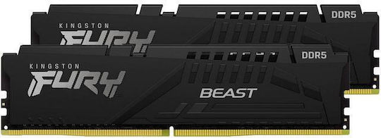 Kingston Fury Beast DDR5 64GB RAM με 2x32GB Modules και Ταχύτητα 6400 για Desktop