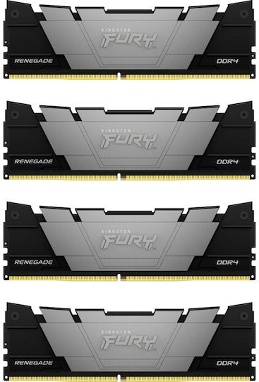 Kingston Fury Renegade DDR4 64GB RAM με 4x16GB Modules και Ταχύτητα 3600 για Desktop