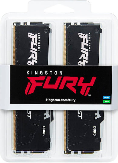 Kingston Fury Beast RGB DDR5 32GB RAM με 2x16GB Modules και Ταχύτητα 6800 για Desktop