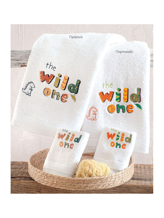 Rythmos Σετ Βρεφικές Πετσέτες 2τμχ Wild Orange Πορτοκαλί 70x140cm Βάρους 500gr/m²