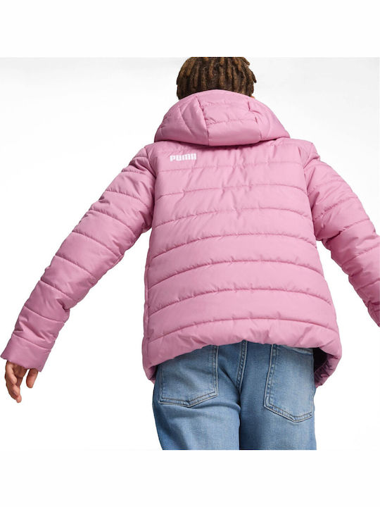 Kinder Sportjacke Kurz mit Kapuze Rosa Padded