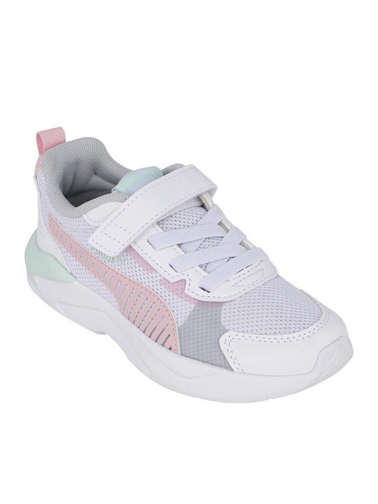X-Ray 3 Kids Sports Running Shoes with Hoop & Loop Closure White