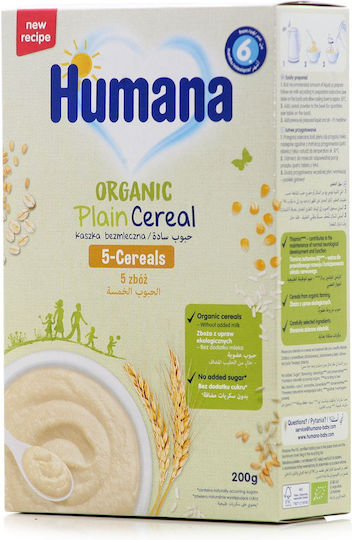 Humana Babycreme mit Geschmack ab 5 Getreidesorten Ohne Zuckerzusatz 200gr für 6+ Monate