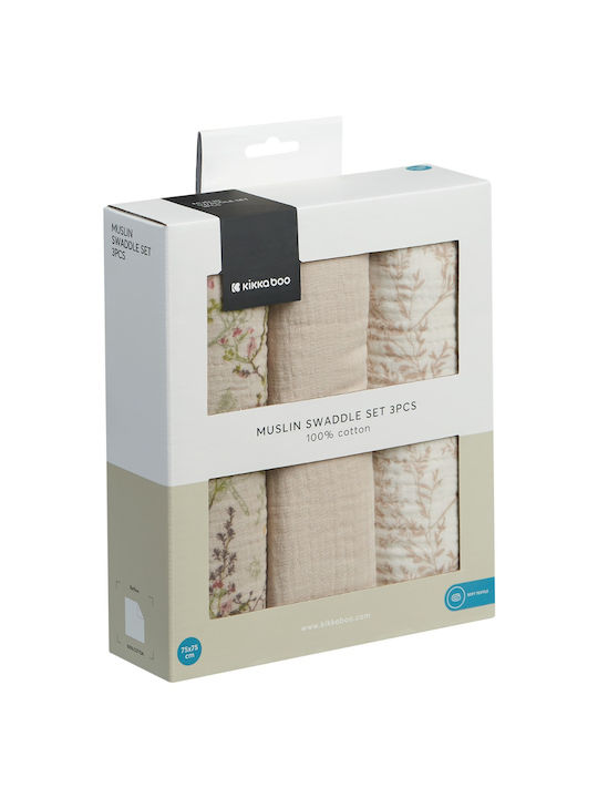 Kikka Boo Swaddle Blanket 75x75cm 3 Pieces