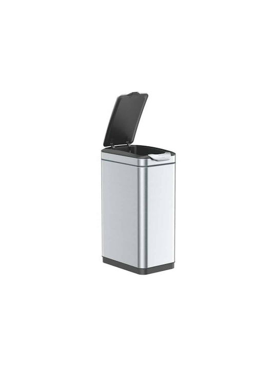 Eko Coș Tina Touchpro De Gunoi Din Oțel Inoxidabil Împingeți Argintiu 30lt