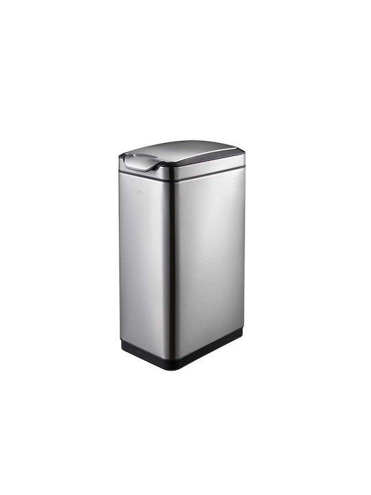 Eko Coș Tina Touchpro De Gunoi Din Oțel Inoxidabil Împingeți Argintiu 30lt