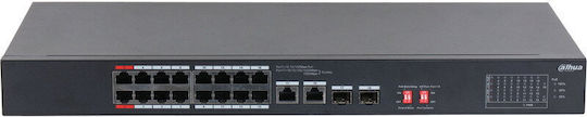 Dahua S3218-16ET-135 Unmanaged L2 PoE Switch με 18 Θύρες Gigabit (1Gbps) Ethernet και 2 SFP Θύρες