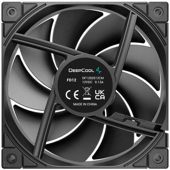 Deepcool FD12 Вентилатор За Кутия 120мм (2050 Оборота / 64.2 CFM) Без Светодиодно Осветление И Свързване 4-изводна ШИМ
