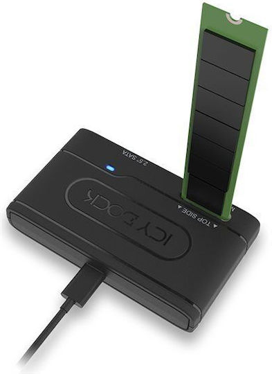 Icy Dock MB104U-1SMB USB 3.2 Gen 2 (Type-C) to 2.5" SATA SSD/HDD & M.2 NVMe/SATA SSD Adapter Μαύρο