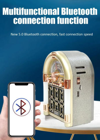 Meier M-67BT Ретро Настолен Радиоприемник Акумулаторен с Bluetooth и USB Златен