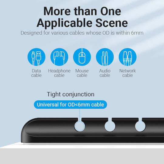 Vention KBRB0 Кабелни клипсове за организиране 1бр Черен
