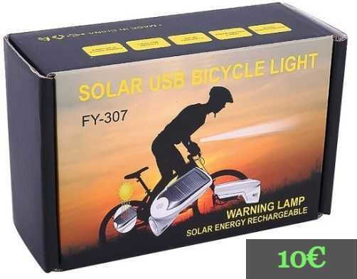 Factory FY-307 Reîncărcabil Partea din față Lumină Bicicletă LED solar