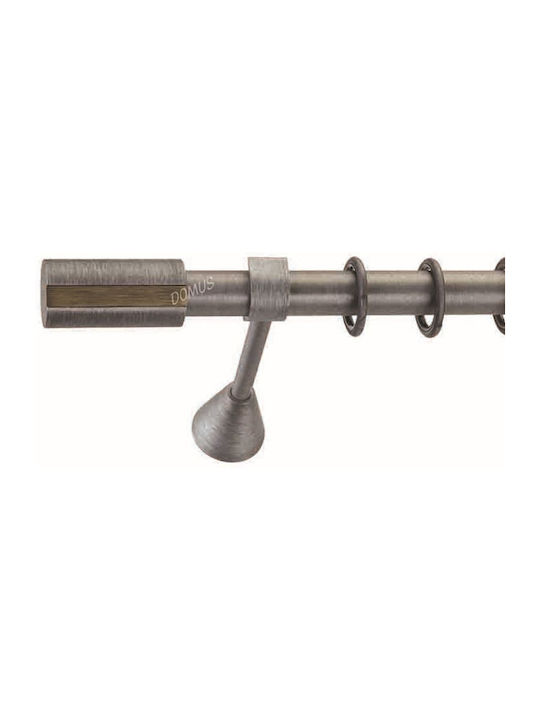 Enis by Domus Metallic Curtain Pole Horizontal Double with Rail Φ25mm 160cm Antique Anthracite