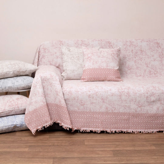 Viopros Viopros Three-Seater Sofa Throw Jacquard 180x280cm Coral