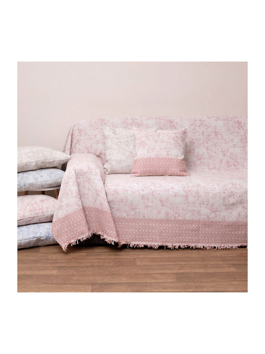 Viopros Armchair Throw Jacquard 180x180cm Coral