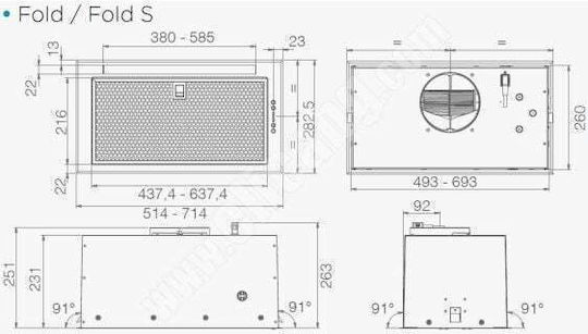 Elica Fold GR/A/72 Ventilation Mechanism 72cm Inox