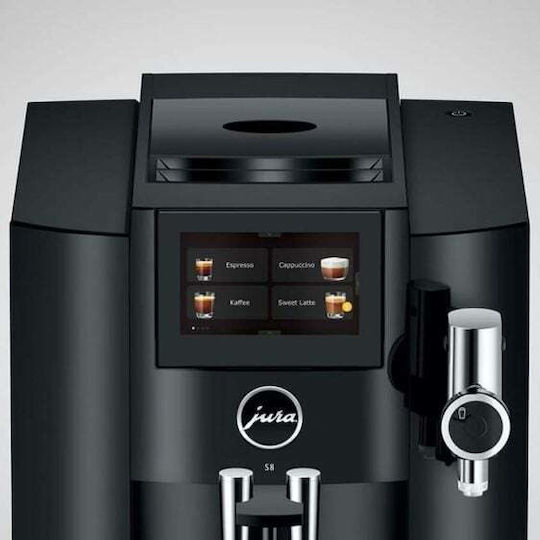 Jura S8 Автоматична Еспресо Кафемашина 1450W Налягане 15bar с Мелачка и Wi-Fi Пиано Черна