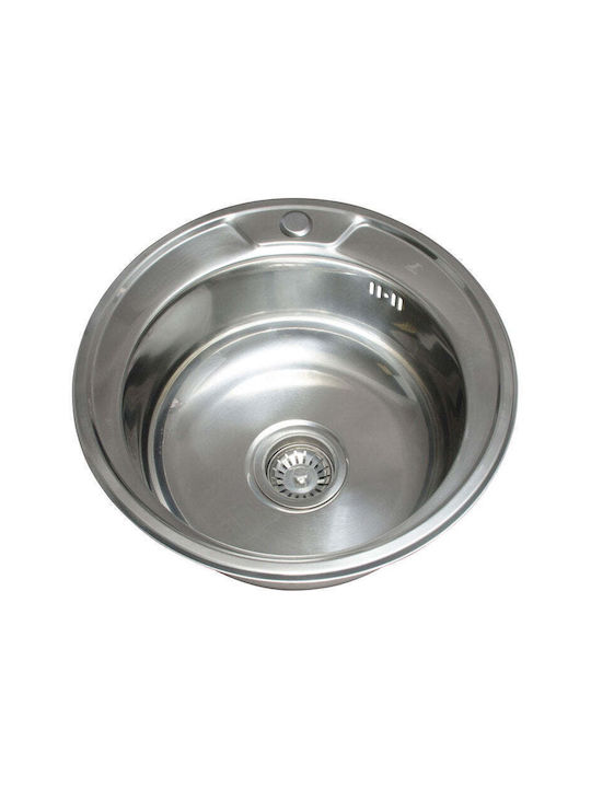 Inter Ceramic ICK 4949 Ένθετος Νεροχύτης Inox Σατινέ Μ49xΠ49cm Chrome