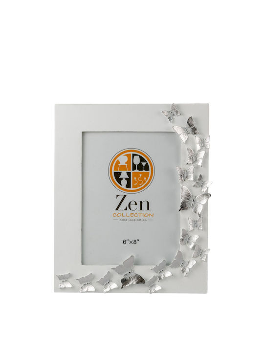 Zen Collection Plastic Photo Frame with White Frame