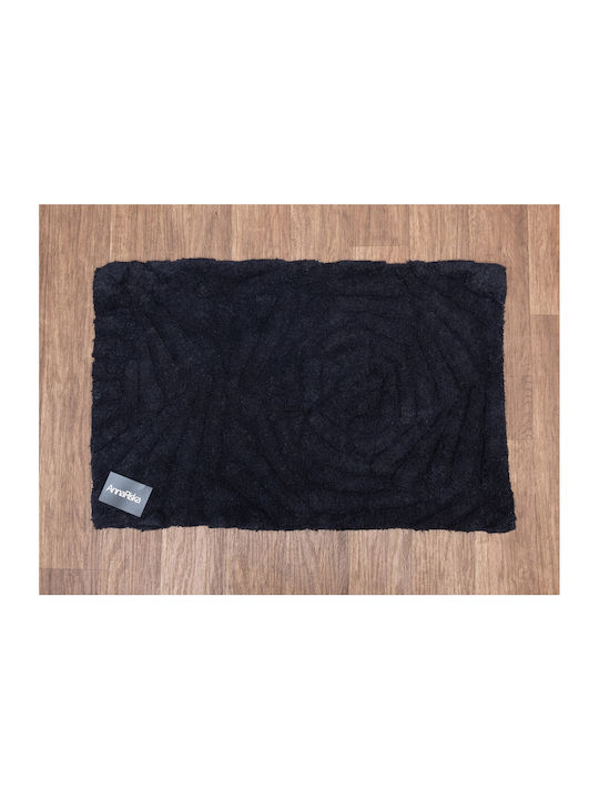 Anna Riska Bath Mat Cotton Rose Black 50x80cm