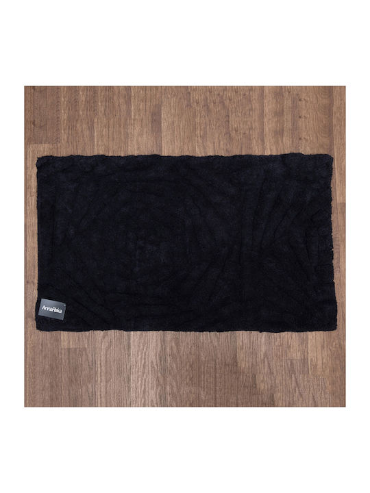 Anna Riska Bath Mat Cotton Rose Black 60x100cm