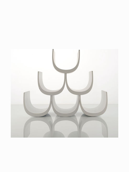 Alessi Noah GIA13 Tischplatte Flaschenhalter Kunststoff für 6 Flaschen Weiß 34.5x15.5x27εκ.