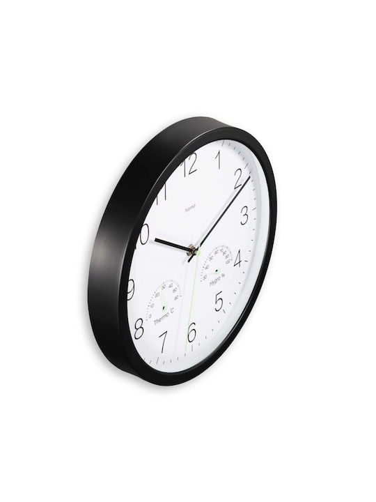 HAMA Silent Black Wall Clock Ø30cm