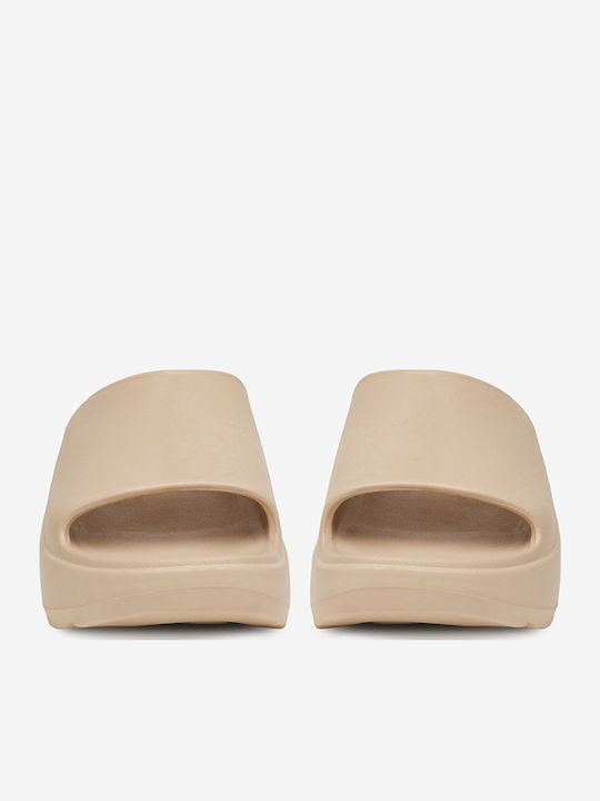 Frauen Flip Flops mit Plattform in Beige Farbe