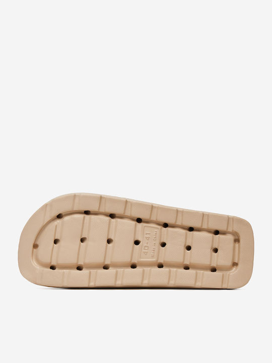 Frauen Flip Flops mit Plattform in Beige Farbe