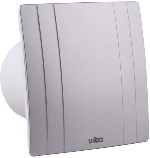 Vito Venti 8005170 Επιτοίχιος Εξαεριστήρας Μπάνιου 100mm Ασημί