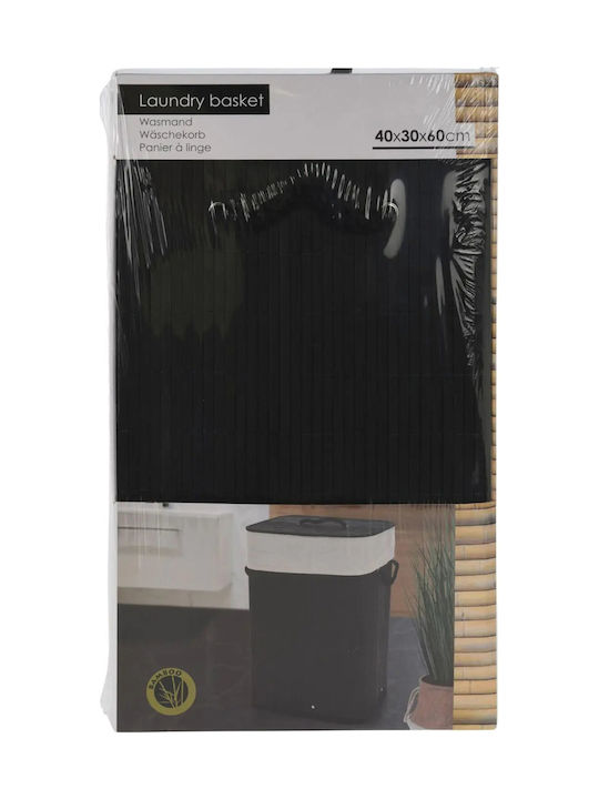JK Home Decoration Wäschekorb Bamboo Klappbar 60lt mit Deckel 40x30x60cm Schwarz JK Home Decoration Wäschekorb Bamboo Klappbar 60lt mit Deckel 40x30x60cm Schwarz