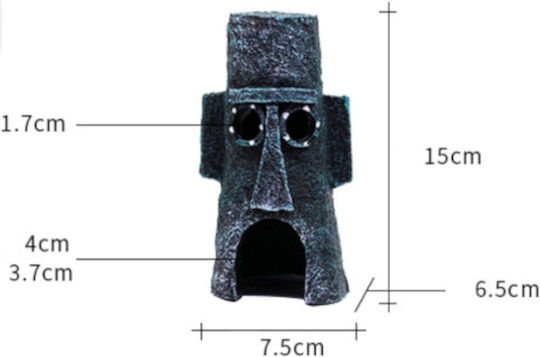 Epigasos Aquarium Decoration SpongeBob Squid House 7.5*6.5*H15cm