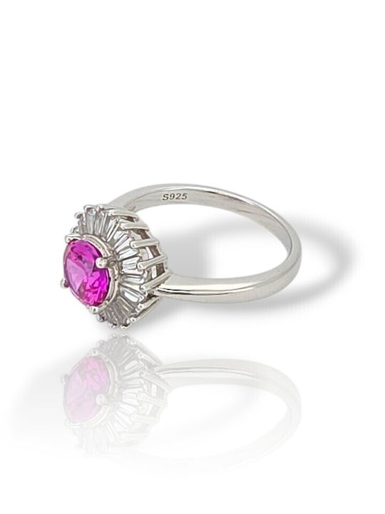 Mentzos Ring with Zircon made of Silver