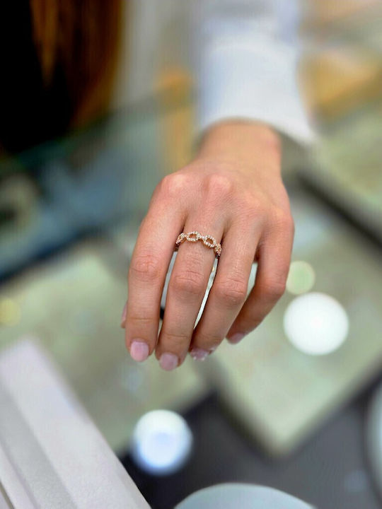 Mentzos Women's Silver Gold Plated Ring