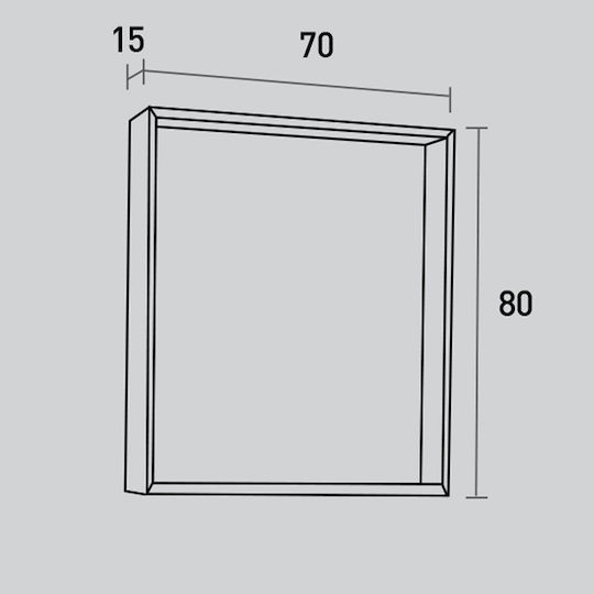 Pro Bagno 965AM Καθρέπτης Led από Μοριοσανίδα 70x80cm Γκρι